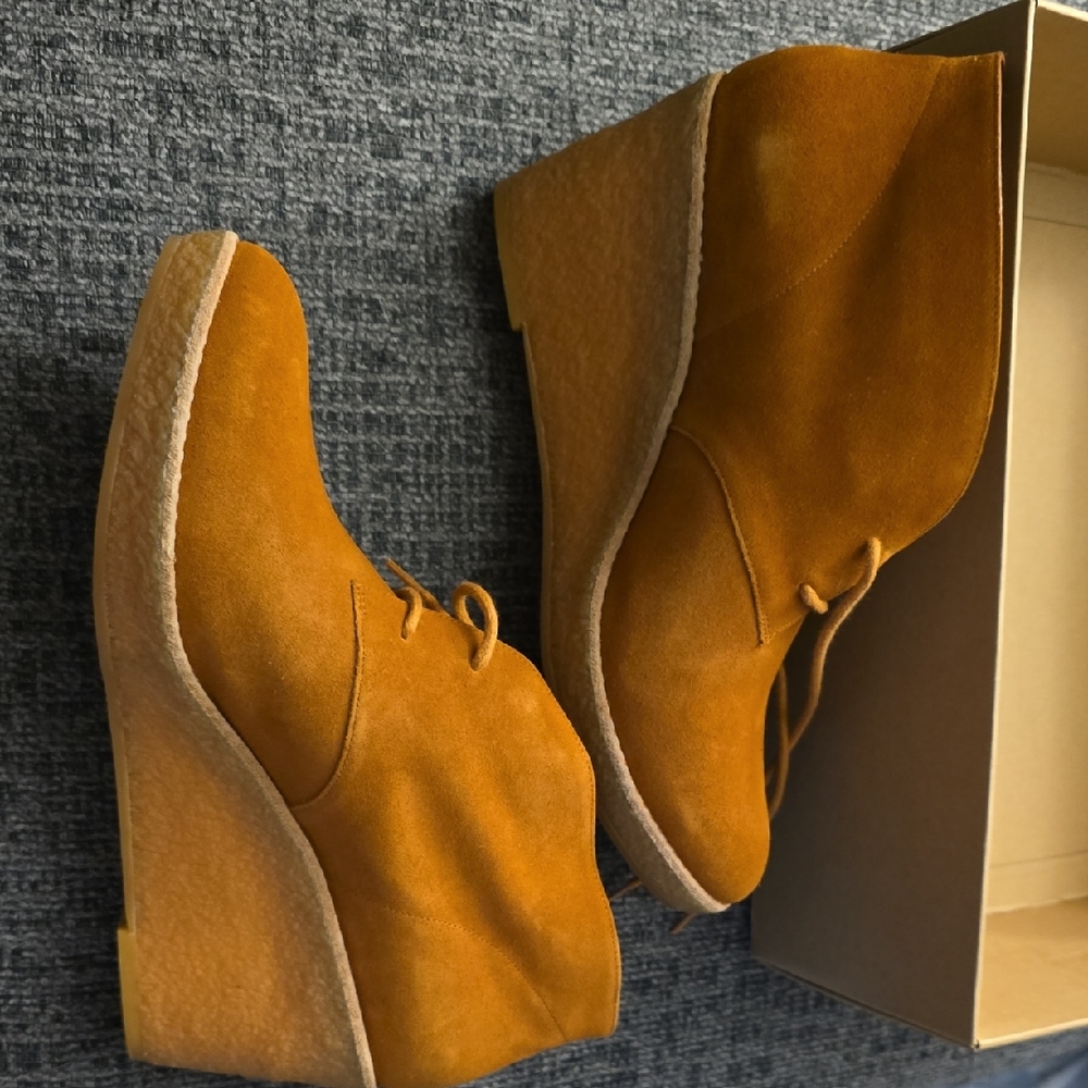 Cole Haan Brown Suede Wedge Boots